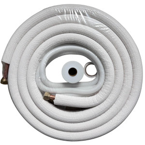 Appli Parts APLS-K14383813 Mini Split Tubing Kit 1/4 x 3/8 in, 13 ft, with 3/8 in Insulation, Drain Hose, Mummy Tape and Teflon Tape. Made of copper and aluminum