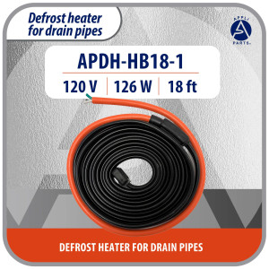 Appli Parts APDH-HB18-1 Pipe and Drain Heater Cable 120 V, 126 W, 18 ft, Anti-Freeze Heating Cable for Cold Room, Walk-In Cooler, Freezer and Refrigeration, 7 W/ft