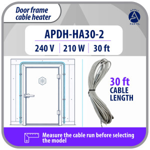 Appli Parts APDH-HA30-2 Anti-Condensation Heater 240 V, 210 W, 30 ft, Flexible Braided Aluminum Heating Cable for Cold Room, Walk-In Cooler and Freezer Door Frames, 7 W/ft