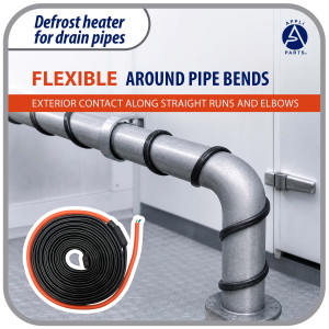 Appli Parts APDH-HB24-2 Pipe and Drain Heater Cable 240 V, 168 W, 24 ft, Anti-Freeze Heating Cable for Cold Room, Walk-In Cooler, Freezer and Refrigeration, 7 W/ft