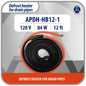 Appli Parts APDH-HB12-1 Pipe and Drain Heater Cable 120 V, 84 W, 12 ft, Anti-Freeze Heating Cable for Cold Room, Walk-In Cooler, Freezer and Refrigeration, 7 W/ft