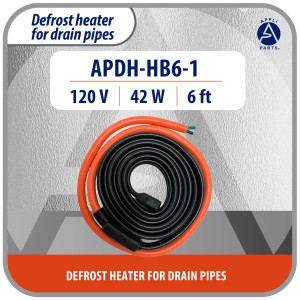 Appli Parts APDH-HB6-1 Pipe and Drain Heater Cable 120 V, 42 W, 6 ft, Anti-Freeze Heating Cable for Cold Room, Walk-In Cooler, Freezer and Refrigeration, 7 W/ft