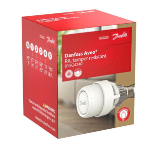 Danfoss 015G4290 Aveo Radiator Valve Mounted Thermostatic Operator with Built-In Dial for Danfoss RA valves Gas-filled for Precise Temperature Control