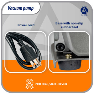 Appli Parts APVCP-313 HVAC Vacuum Pump 3.0 CFM 1/4 HP 1 Stage 115/220 V 50-60 Hz for Heating, Air Conditioning, Automotive AC and Refrigeration, 1/4 and 3/8 in Inlets