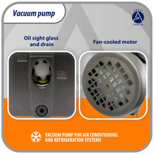Appli Parts APVCP-313 HVAC Vacuum Pump 3.0 CFM 1/4 HP 1 Stage 115/220 V 50-60 Hz for Heating, Air Conditioning, Automotive AC and Refrigeration, 1/4 and 3/8 in Inlets