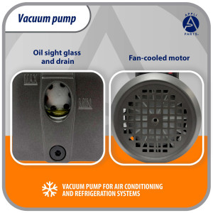 Appli Parts APVCP-723 HVAC Vacuum Pump 7.0 CFM 3/4 HP 2 Stage 115/220 V 50-60 Hz for Heating, Air Conditioning, Automotive AC and Refrigeration, 1/4 and 3/8 in Inlets