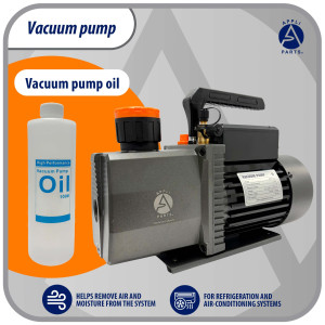 Appli Parts APVCP-723 HVAC Vacuum Pump 7.0 CFM 3/4 HP 2 Stage 115/220 V 50-60 Hz for Heating, Air Conditioning, Automotive AC and Refrigeration, 1/4 and 3/8 in Inlets