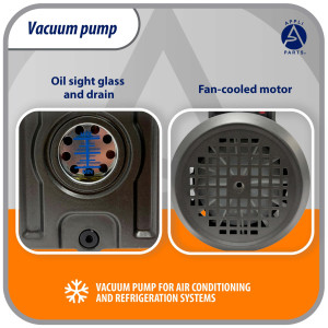 Appli Parts APVCP-1423 HVAC Vacuum Pump 14.0 CFM 1 HP 2 Stage 115/220 V 50-60 Hz for Heating, Air Conditioning, Automotive AC and Refrigeration, 1/4 and 3/8 in Inlets