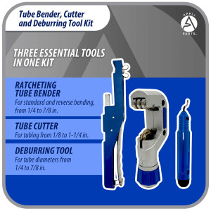Appli Parts APT-TB999 Doblador, Cortador de Tubo y Desbarbador para tuberias de 1/4, 5/16, 3/8, 1/2, 5/8, 3/4, 7/8 pulg de Cobre, Aluminio, PVC y otros materiales blandos