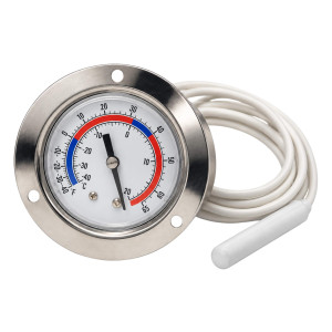 Appli Parts APTT-ACD Analog Thermometer for Walk-In Coolers and Freezers, Dual Scale -40 to 65 F / -40 to 20 C, 3 in Front Flange, 2.1 in Dial
