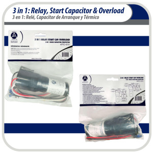 Appli Parts APTO-810 1/12 to 1/5 Hp, 115 V, 3 in 1 Solid State Hard Start Relay, Capacitor and Overload for compressors, replaces RCO-810