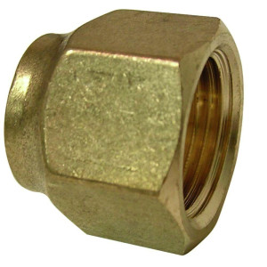 Appli Parts APFN-58 Copa tuerca cortas de laton de 5/8 de diametro exterior flare para usar con tuberias de cobre, laton, aluminio o acero en aplicaciones de plomeria y climatizacion de lineas de gas