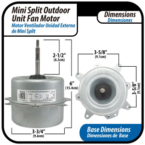 Fan Motor single phase asynchronous Outdoor Unit YKT-24-6-10L RoHS YDK24-6FB(B) (YDK24-6F-23) 220-240V/60Hz 24W 6p 0.35A Bcl LRA 0.40A 202400401340, 11002012000833 
Fits: NBCM018C10B, PAC12047, X2