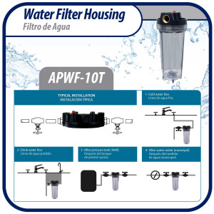 Appli Parts APWF-10T Water Filter 10 in Clear with 3/4 in Female Bronze Connector (Does not include the filter element)
