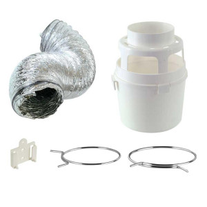 Lambro 211UL Indoor Vent Kit for Electric Dryer 4 in x 5 ft with Lint Trap Bucket, UL 2158A Flexible Duct, Wall Bracket and 2 Metal Clamps
Replaces 211L 211L-36 211LC 211ULC