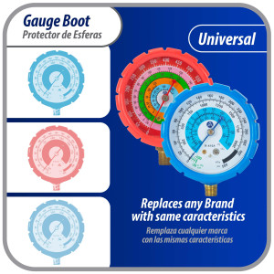 Appli Parts APMG-GBK 2.5 in Blue and Red Protective Gauge Boot Kit for Manifold Gauge Red for High pressure and Blue for Low pressure