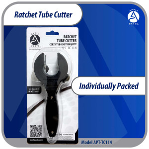 Appli Parts APT-TC114 Ratcheting Tube Cutter 1/4 to 7/8 in (6 to 23 mm) for Copper Aluminum Brass Stainless Steel and PVC with Spare Blade Ergonomic and Durable Design