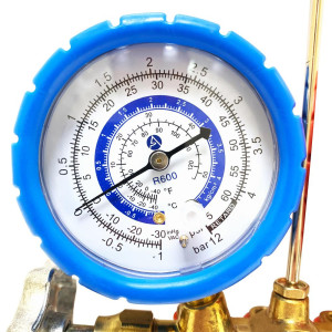 Appli Parts APMG-A4B36S Compatible with R600, Manifold Gauge Set, Brass Body with Sight-glass, Includes 36 in Hose Set 1/4in SAE, Dual Pressure psi/Bar, Dual Temperature Fahrenheit/Celsius Scales 