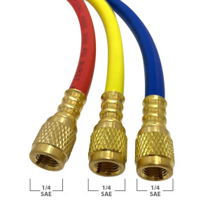 Appli Parts APMG-A4B36S Compatible with R600, Manifold Gauge Set, Brass Body with Sight-glass, Includes 36 in Hose Set 1/4in SAE, Dual Pressure psi/Bar, Dual Temperature Fahrenheit/Celsius Scales 