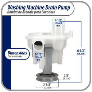 Appli Parts WP6-2022030AP Washing Machine Drain Pump Compatible with Whirlpool replaces 202203, LP117, 200724, 202204, 202532, 202540, 2-0724, 2-11054, 2-2203, 2-2204, 2-2532, 2-2540, 2-737, 200737
