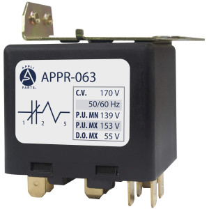 Appli Parts APPR-063 Potential Relay 063, Coil Voltage 170 V, Min Pick up 139 V, Max Pick up 153 V, Max Drop Out 55 V, 50/60 Hz Universal replacement for HVAC and Refrigeration units