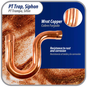 Appli Parts AP-PT138 Sifon de Cobre de 1-3/8 pulg Trampa de Aceite CxC Conexiones soldadas para aplicaciones de refrigeracion, aire acondicionado y plomeria Tuberia de Cobre ACR y tipo L