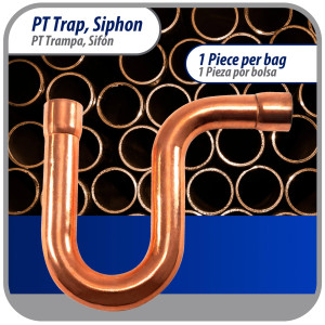 Appli Parts AP-PT058 Sifon de Cobre de 5/8 pulg Trampa de Aceite CxC Conexiones soldadas para aplicaciones de refrigeracion, aire acondicionado y plomeria Tuberia de Cobre ACR y tipo L