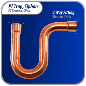 Appli Parts AP-PT058 Sifon de Cobre de 5/8 pulg Trampa de Aceite CxC Conexiones soldadas para aplicaciones de refrigeracion, aire acondicionado y plomeria Tuberia de Cobre ACR y tipo L