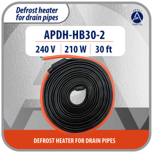 Appli Parts APDH-HB30-2 Resistencia para Tuberia y Drenaje 240 V, 210 W, 9.1 m, Cable Calefactor Anticongelacion para Cuarto Frio, Cava, Congelador y Refrigeracion, 7 W/ft