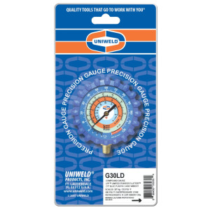 Uniweld G30LD Esfera de Manometro Azul Baja Compatible con R404A, R22, R134a