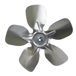 Mars Aspa de Aluminio para motores de condensadoras  12 pulg CCW 5 aspas angulo 23 Pulgadas del buje 5/16 Max RPM 1725 pulgadas profundiad 2 3/16
