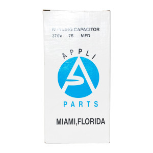 Appli Parts Run Capacitor for ac 75 Mfd uF (microfarads) 370VAC CBB65 Oval Universal fit for hvac and other applications 2-3/4 in Wide 1-3/4 in Depth 5-3/4 in Height CON-75-370

