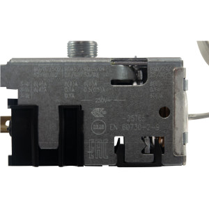 Danfoss 077B7274 Thermostat Refrigerators Automatic Defrost control 077B6039 Cold Cut-in 40.1F Cold cut-out 13.1F Warm Cut-in 40.1F Warm Cut-out 24.8F Capillary tube length 47.2in B6 CT-35-D
