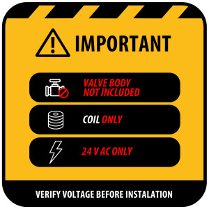 Appli Parts APSOV-024CA Bobina Valvula Solenoide AC 24 V, 50/60 Hz, compatible con todos los refrigerantes fluorados CFC, HCFC y HFC, valvula no incluida