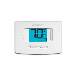 Braeburn Thermostat 1020nc, 1h/1c Non-Programmable, C / F, Display 2"