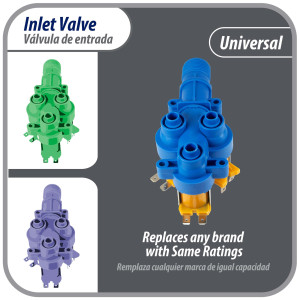 Appli Parts APIV-1311 Water Inlet Valve 1 Inlet 3/4in NPT and 3 Outlets 5/16 in 110-120 V, 50/60 Hz replaces Mabe models 189D3116P017, 189D3116P016, 189D3116P005, WW01F00794
