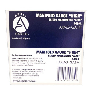 Appli Parts APMG-GA1H High Side 1/4 in SAE Compatible with R410A, Replacement Analog Manifold Gauge, Dual Pressure Kpa/psi Scales, Dual Temperature Fahrenheit/Celsius Scales 