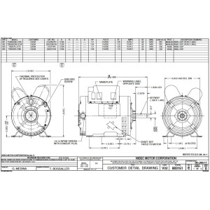 US Motors D1CP1PH 1 HP 3600 rpm, 115/230 V, 60 Hz, 1 Ph, 1 shaft, ODP, 1 speed, Reversible Rotation, Frame 56H, T063CPL2173012B