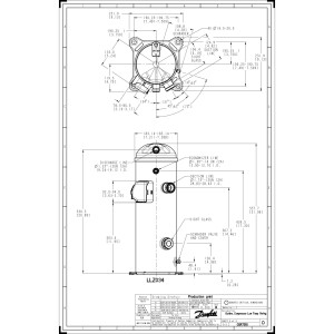 Danfoss LLZ034T2LQ9C 10 HP LBP Compresor Scroll para Refrigeracion208-230/3/60 (V/Ph/Hz) Compatible con R404A, R507A, R452A, R448A, R449A, Conexiones Rotolock, 121L9553, 121L9552, 121L9061
