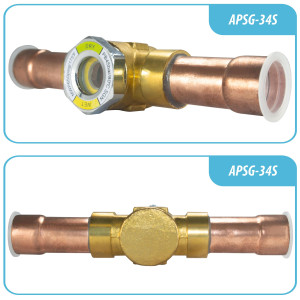 Appli Parts APSG-34S Visor de Liquido 3/4 pulg Indicador de Humedad con conexiones Soldable con cuerpo extraible para Sistemas de Refrigeracion y Aire Acondicionado