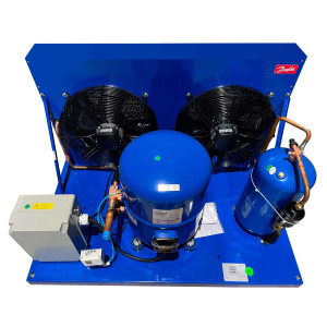 Danfoss OP-HGZ064D39Q Unidad Condensadora Microcanal 5.5HP MBP 230V/3Ph/60Hz R134a,R404A,R448A,R449A,R452A,R513A Lubricante POE 2 Ventiladores con Compresor Reciprocante MTZ064-3 115N0655
