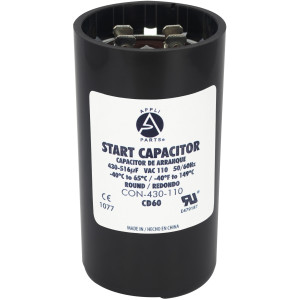 Appli Parts CON-430-110 Capacitor de Arranque 430-516 MFD (microfaradios) uF, 110-125 VAC. Universal para Motores Electricos, condensador de arranque de 4.6 cm de Diametro, 8.6 cm de Alto