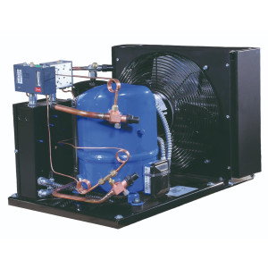Danfoss HCZC0275UWJ300Q Condensing Unit Microchannel Coil 2.75HP MBP 230V/3Ph/60Hz Compatible with R134a, R404A, R448A, R449A, R452A R513A POE Oil 1 Fan with Reciprocating Compressor MTZ36-3 114N3611