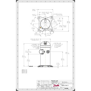 Danfoss HRH038U1LP6 3.2 tons 38,000 btu/h R410A Scroll Compressor for Air conditioning 208-230/1/60 (V/Ph/Hz) Discharge 1/2 in, Suction 3/4 in, ODF, PVE Oil 121L1156, 121L1153, 121L8533