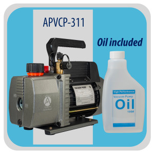 Appli Parts APVCP-311 1/4HP 115V Refrigeration Vacuum Pump 3.0 CFM 1 Stage, 60 Hz, for Heating Air Conditioning and Refrigeration Systems for Home and Auto Applications 