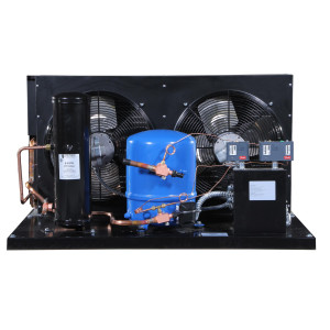Danfoss LGZC0751UWF300R Condensing Unit Copper Coil Aluminum Fins 7.5HP LBP 460V/3Ph/60Hz Compatible with R404A, 2 Fans with Reciprocating Compressor NTZ271-4 114N6745