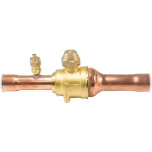 Appli Parts APBV-034 3/4 in Shut Off Ball Valve ODF Universal Replacement 610 psi (4.2 Mpa) max pressure -22 F to 248 F work temperature with 1/4 in SAE service port, with 7 in overall length