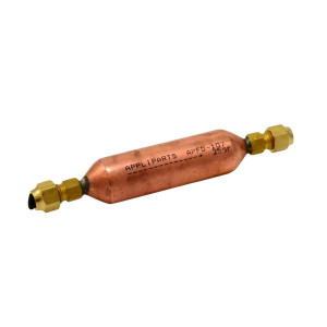 Appli Parts APFD-107 Copper Filter Drier 1/4 x 1/4 in Flare connections 25g 0.88oz Drying element W/Caps for universal refrigeration and air conditioner applications