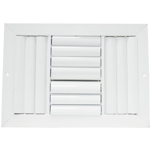 Laminaire L-CL4M0808 8x8 4-Way, White, Curved Blade, Ceiling Diffuser with ML Damper
