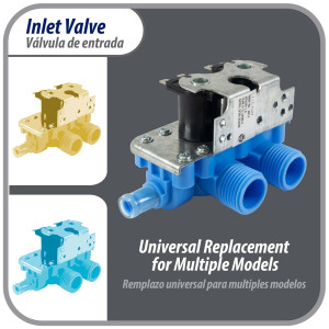 Appli Parts WH13X81 inlet water valve for washing machine 2 x 3/4 NPT Inlet 1 x 1/2 Outlet 110-120V 50/60Hz Universal replacement for General Electric and other brands APIV-2111
